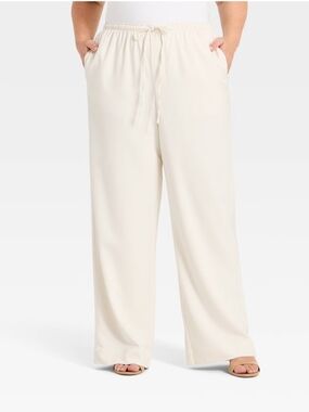 Women's Effortless Pull-On Pants - A New Day Cream XXL